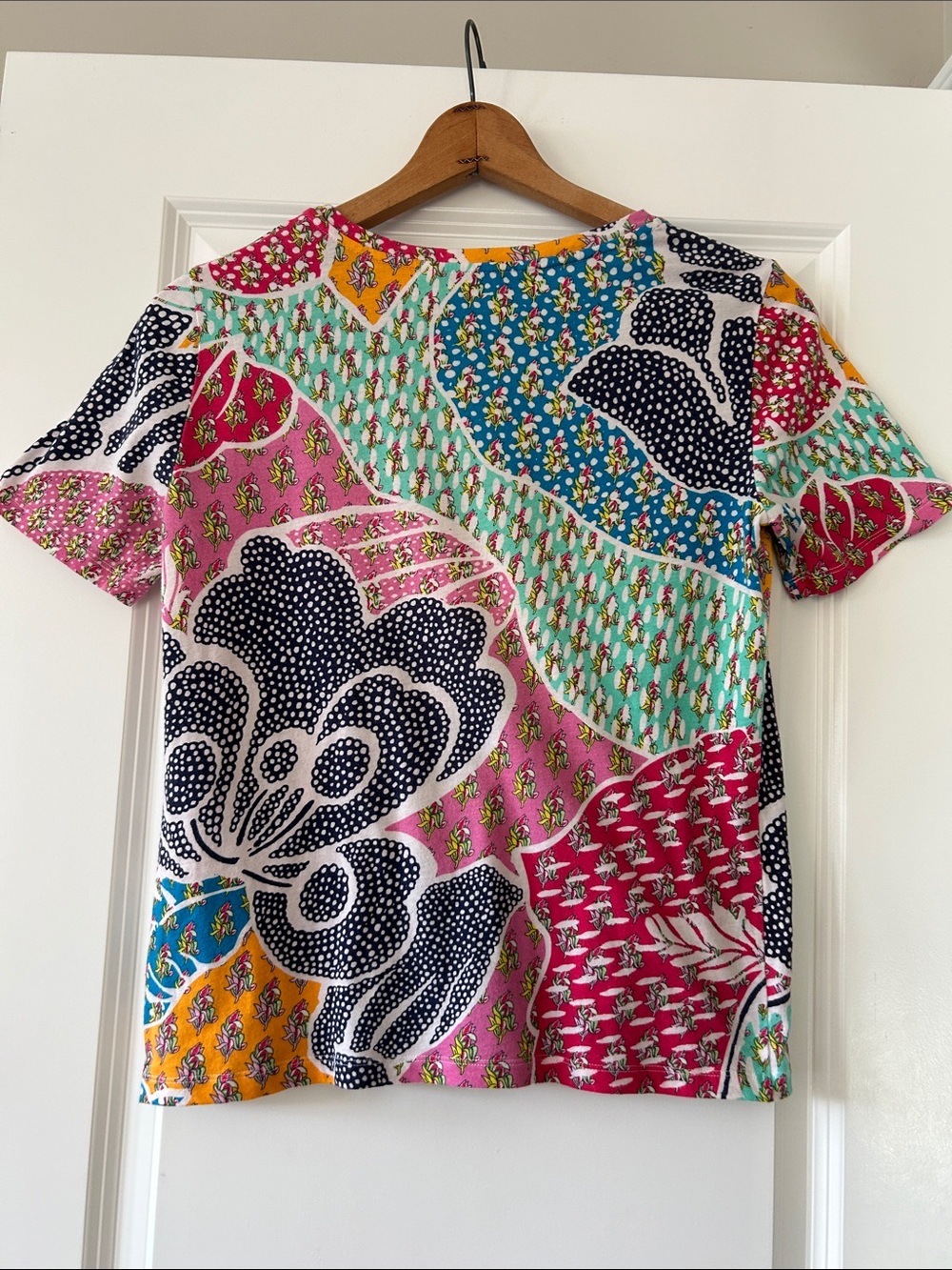 Diane von Furstenberg Flower Power Dream T-Shirt Sz S w MEASUREMENTS Cotton - Picture 6 of 13
